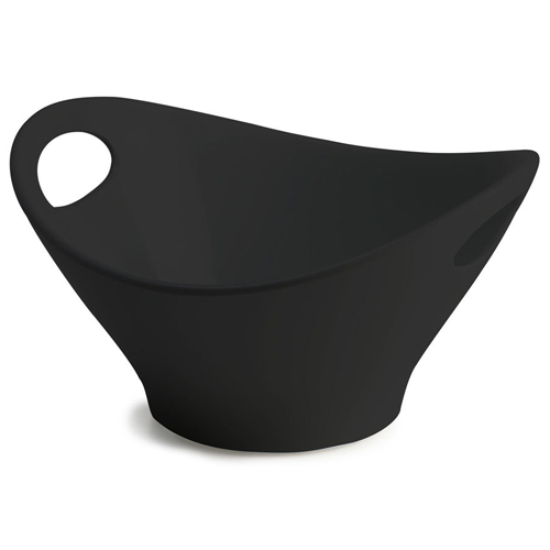 Elite Global Solutions M1111OVH Bilbao Black 3 qt. Large Oval Bowl with Handles - Case of 3