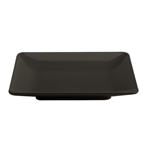 Elite Global Solutions M1111SQ Symmetry Black 11 1/2" Square Melamine Plate - Case of 4