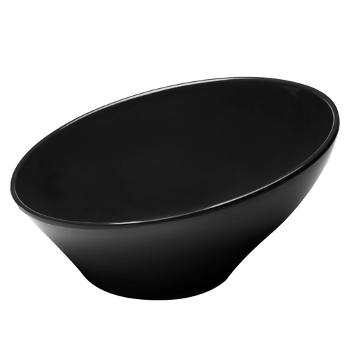 Elite Global Solutions M115 Pappasan Black 2 Qt. Slanted Melamine Bowl - Case of 3