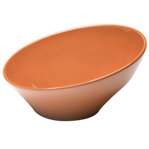 Elite Global Solutions M115 Pappasan Sunburn Terra Cotta 2 Qt. Slanted Melamine Bowl - Case of 3