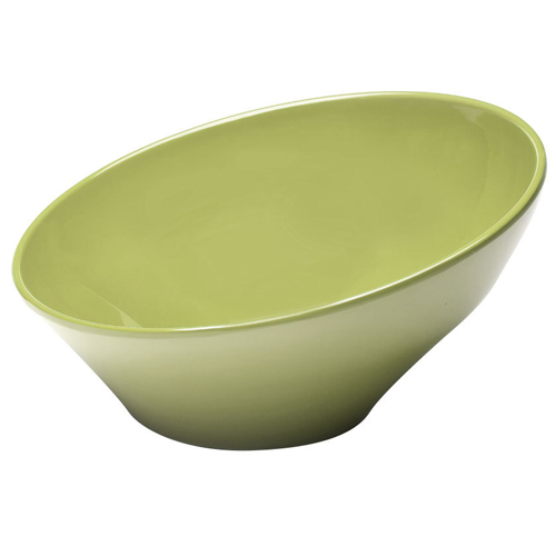 Elite Global Solutions M115 Pappasan Weeping Willow Green 2 Qt. Slanted Melamine Bowl - Case of 3