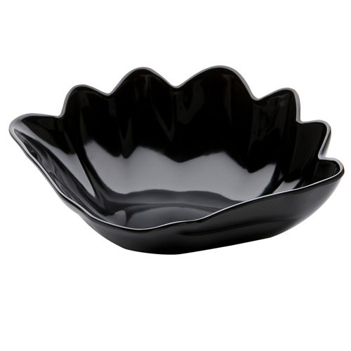 Elite Global Solutions M1195SHB Foundations Black 24 oz. Small Clam Shell Bowl - Case of 3