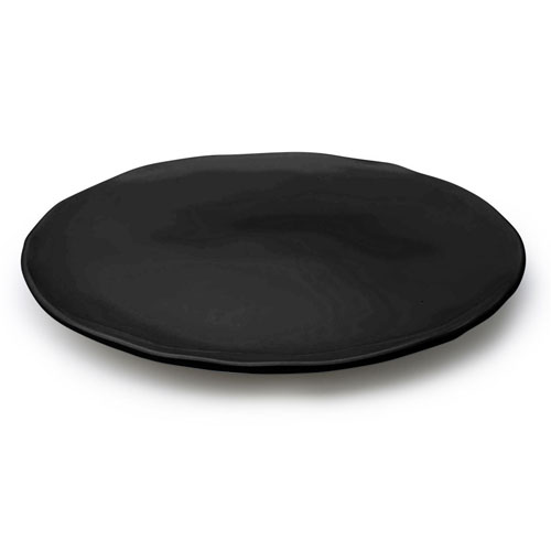 Elite Global Solutions M12P The Edge Black 12" x 1" Round Organic Edge Plate - Case of 3