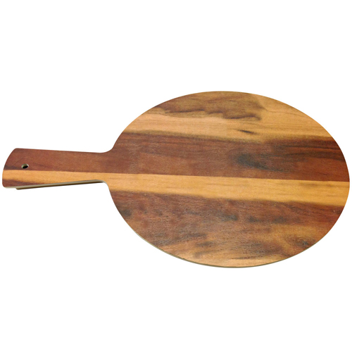 Elite Global Solutions M12RW-HW Fo Bwa 12" Round Hickory Wood Melamine Serving Board - Case of 6