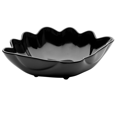Elite Global Solutions M1310SHB Foundations Black 2.25 Qt. Large Clam Shell Bowl - Case of 3