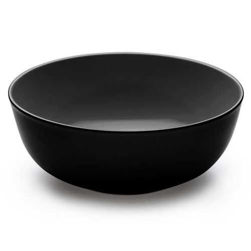 Elite Global Solutions M13R5B Foundations Black 8 Qt. Medium Round Bowl - Case of 3