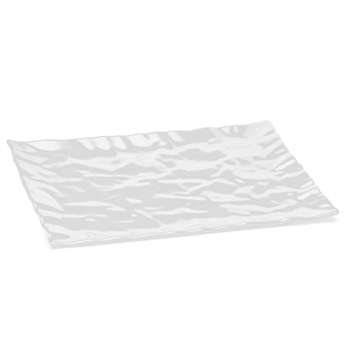 Elite Global Solutions M1471 Crinkled Paper Display White 14 7/8" x 7 5/8" Rectangular Melamine Tray - Case of 6