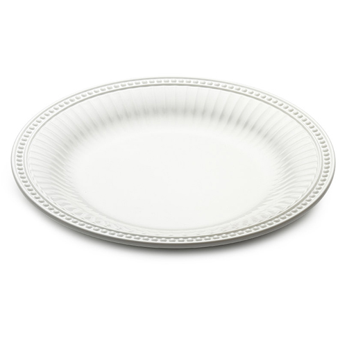 Elite Global Solutions M14RNW Foundations Display White 14" Round Beaded Edge Platter - Case of 4