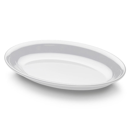 Elite Global Solutions M1510OVNW Foundations Display White 15" x 10" Oval Platter - Case of 6