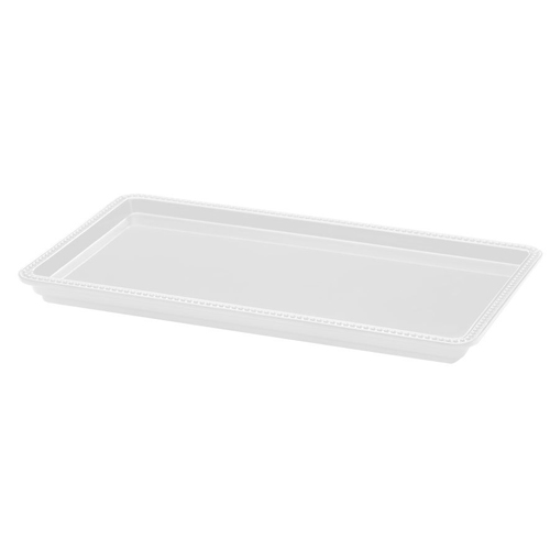 Elite Global Solutions M1561 Venetian Display White 15" x 6" x 1" Rectangular Melamine Tray