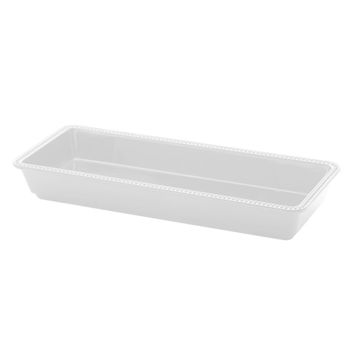 Elite Global Solutions M1562 Venetian Display White 15" x 6" x 2" Rectangular Melamine Tray