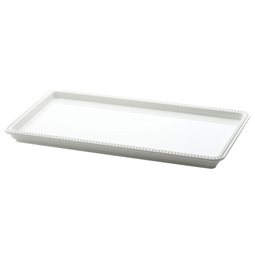 Elite Global Solutions M1581 Venetian Display White 15" x 8" x 1" Rectangular Melamine Tray