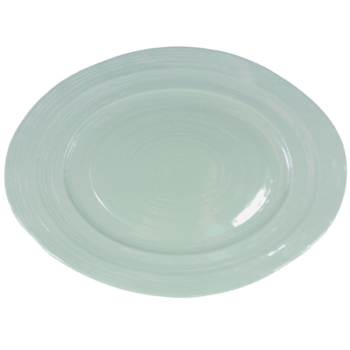 Elite Global Solutions M16512OV-MG Della Terra 16 1/2" Mint Green Irregular Oval Serving Dish - Case of 3