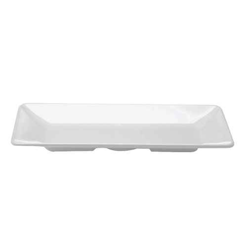 Elite Global Solutions M168RC Symmetry Display White 16" x 8" Rectangular Melamine Platter - Case of 6