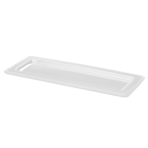 Elite Global Solutions M177RC Venetian Display White 17" x 7" Rectangular Melamine Tray