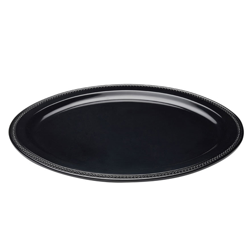 Elite Global Solutions M17OV Venetian Black 16" x 13" Oval Melamine Platter - Case of 6