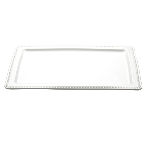 Elite Global Solutions M1812RC Venetian Display White 18" x 12" Rectangular Melamine Tray - Case of 3