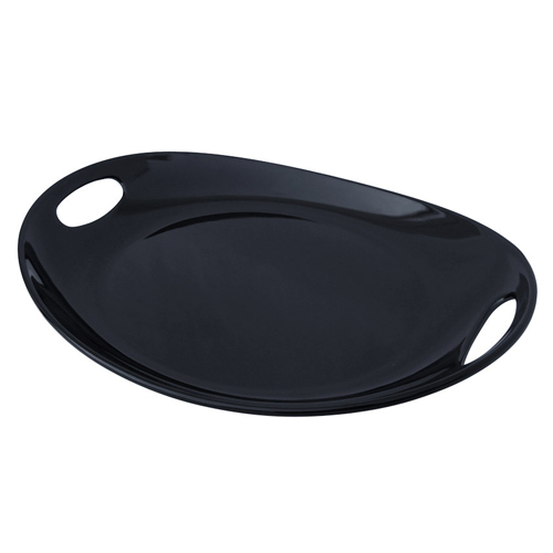 Elite Global Solutions M1813OVH Bilbao Black qt. Oval Platter with Handles - Case of 3