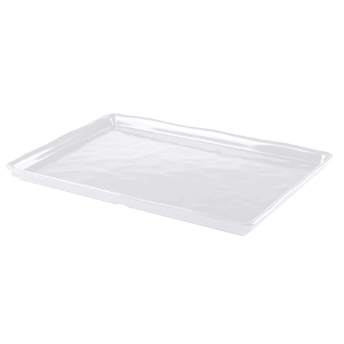 Elite Global Solutions M1826 The Edge Display White 26" x 18" x 1 1/2" Rectangular Organic Edge Tray