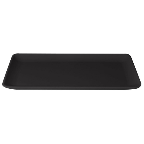 Elite Global Solutions M2011RC Belize Black 20" x 11" Rectangular Melamine Tray - Case of 3