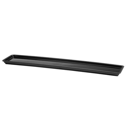 Elite Global Solutions M3061 Venetian Black 30" x 6" x 1" Rectangular Melamine Tray - Case of 3