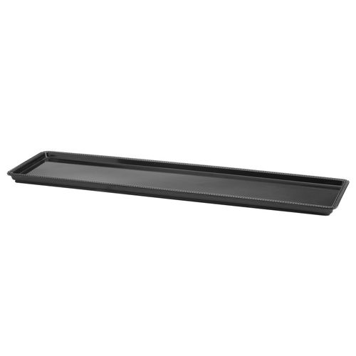 Elite Global Solutions M3081 Venetian Black 30" x 8" x 1" Rectangular Melamine Tray - Case of 3