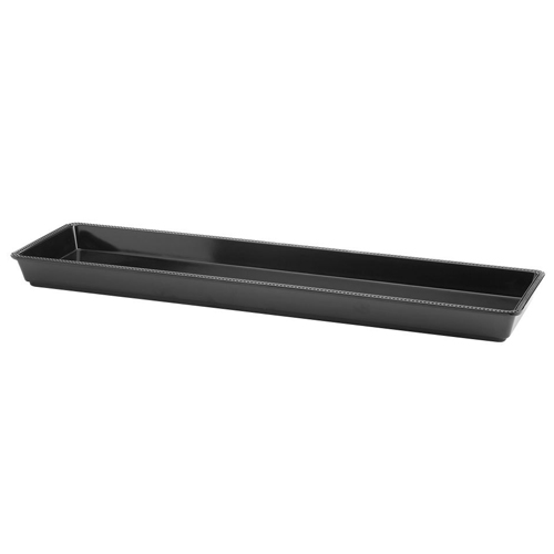 Elite Global Solutions M3082 Venetian Black 30" x 8" x 2" Rectangular Melamine Tray - Case of 3