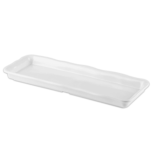 Elite Global Solutions M618 The Edge Display White 17 1/2" x 6 1/2" x 1 1/2" Rectangular Organic Edge Tray