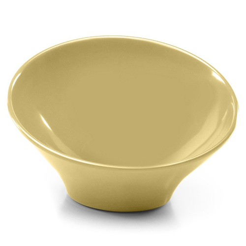 Elite Global Solutions M75 Pappasan Banana Crepe 18 oz. Slanted Melamine Bowl - Case of 6