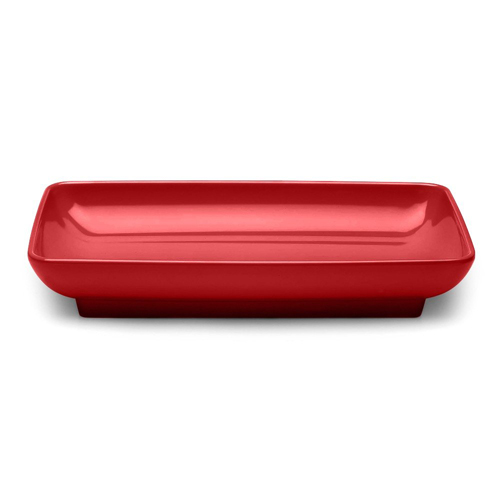 Elite Global Solutions M85145 Pappasan Cranberry 14 1/2" Rectangular Melamine Platter - Case of 3