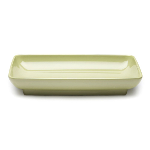 Elite Global Solutions M85145 Pappasan Weeping Willow Green 14 1/2" Rectangular Melamine Platter - Case of 3