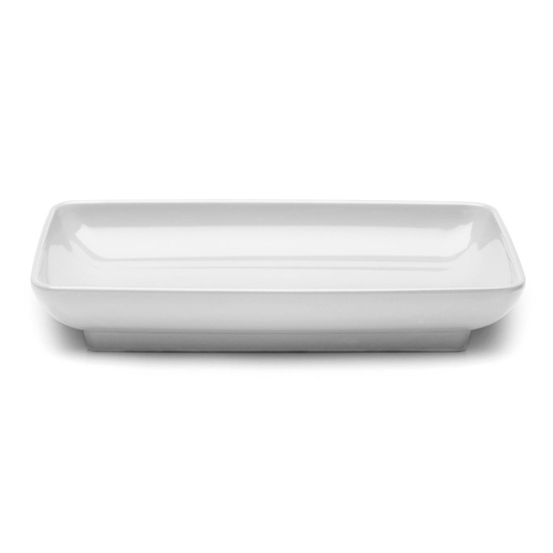 Elite Global Solutions M85145 Pappasan White 14 1/2" Rectangular Melamine Platter - Case of 3