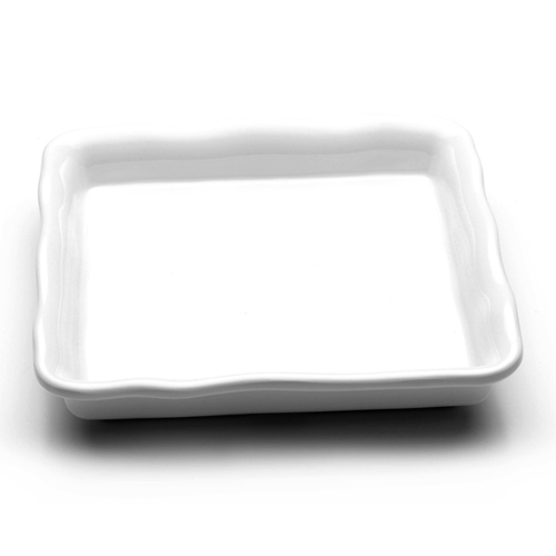 Elite Global Solutions M858 The Edge Display White 8 5/8" x 8 5/8" x 1 5/8" Square Organic Shape Tray - Case of 6