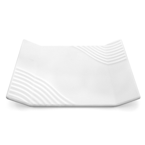 Elite Global Solutions M910 Pura Vita Square Melamine Ribbed Platter - Case of 6