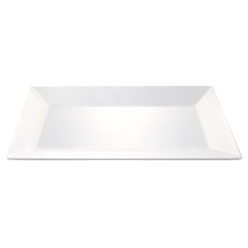 Elite Global Solutions M914RCNW Wave Display White 13 3/4" x 9" Rectangular Melamine Platter - Case of 6