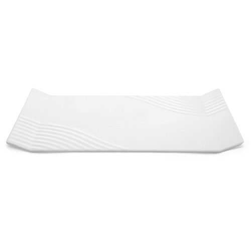 Elite Global Solutions M918 Pura Vita Rectangular Melamine Ribbed Platter - Case of 6