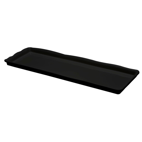 Elite Global Solutions M926 The Edge Black 26" x 9" x 1 1/2" Rectangular Organic Edge Tray