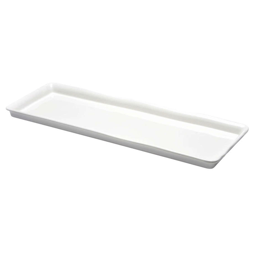 Elite Global Solutions M926 The Edge Display White 26" x 9" x 1 1/2" Rectangular Organic Edge Tray