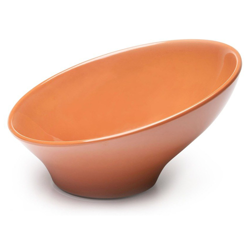 Elite Global Solutions M9 Pappasan Sunburn Terra Cotta 28 oz. Slanted Melamine Bowl - Case of 4