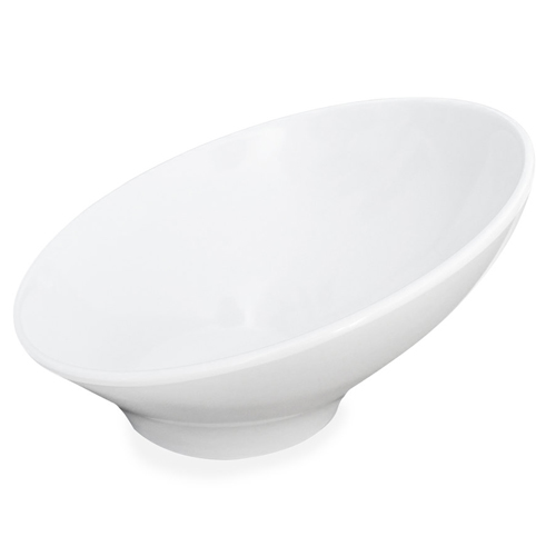 Elite Global Solutions M9 Pappasan White 28 oz. Slanted Melamine Bowl - Case of 4