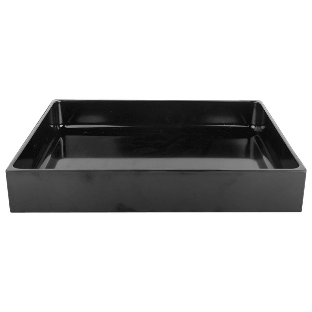 Elite Global Solutions Modern European Black Rectangular Bin, 12" x 10" x 2"