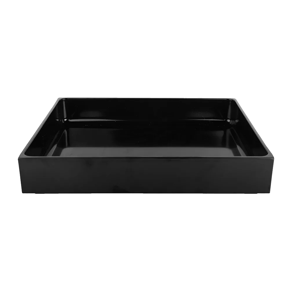 Elite Global Solutions Modern European Black Rectangular Bin, 24" x 10" x 2"