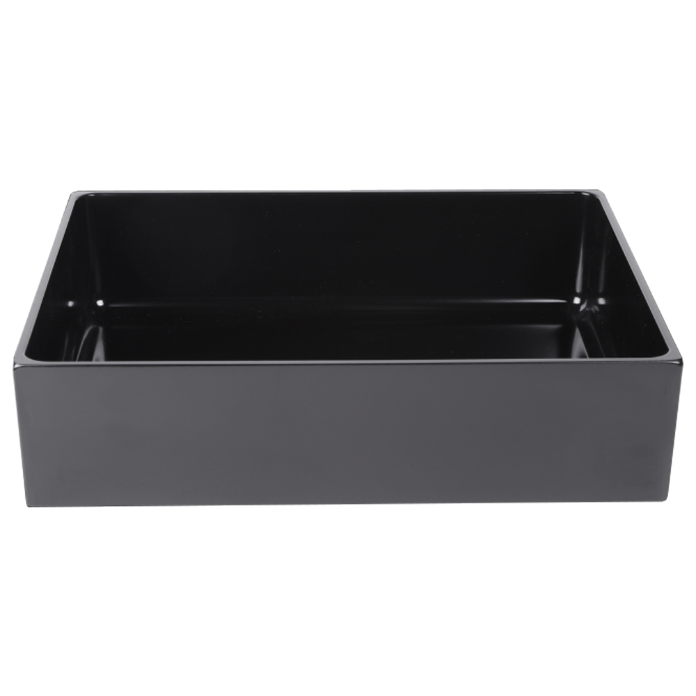 Elite Global Solutions Modern European Black Rectangular Bin, 12" x 10" x 3"