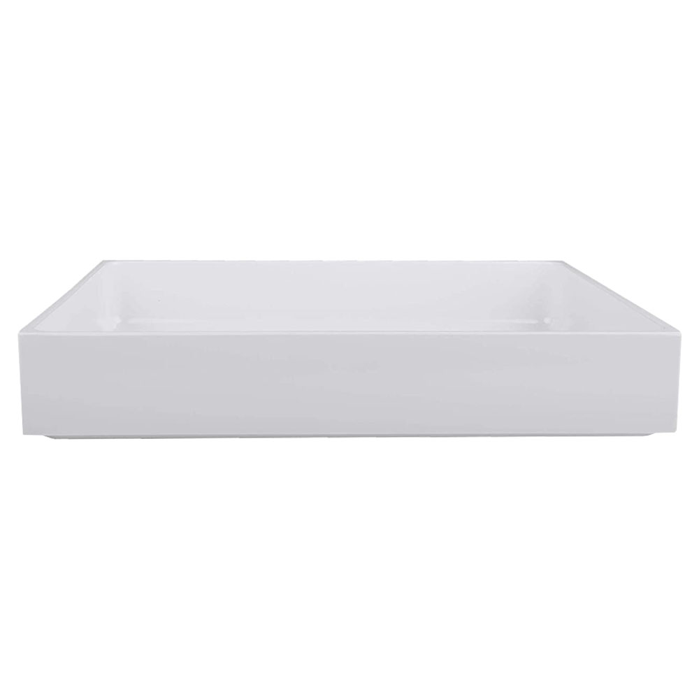 Elite Global Solutions Modern European White Rectangular Bin, 12" x 10" x 2"