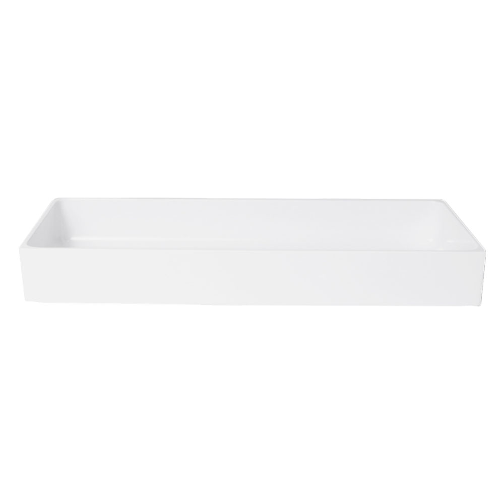 Elite Global Solutions Modern European White Rectangular Bin, 15" x 6" x 2"