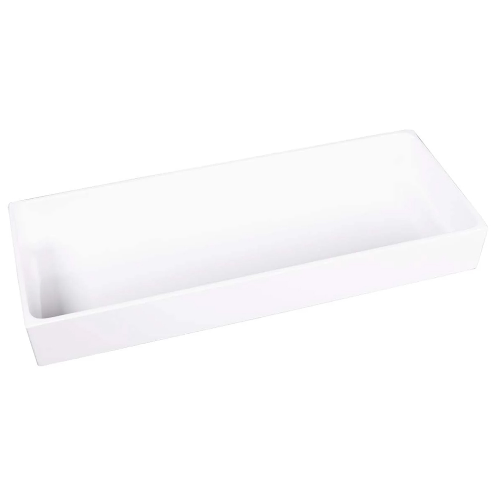 Elite Global Solutions Modern European White Rectangular Bin, 30" x 6" x 2"
