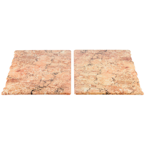 Elite Global Solutions QS2430 Rocky Mountain High Rust Granite 30" x 23 3/4" Rectangular Shape 2-Piece Riser Platter Set