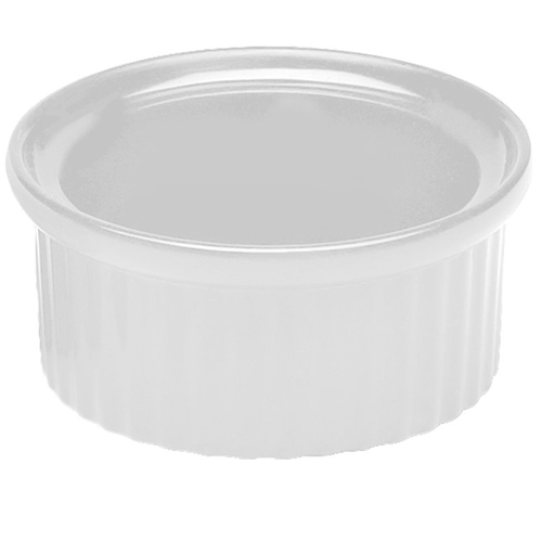 Elite Global Solutions R1W 1 oz. White Ribbed Ramekin - Case of 6