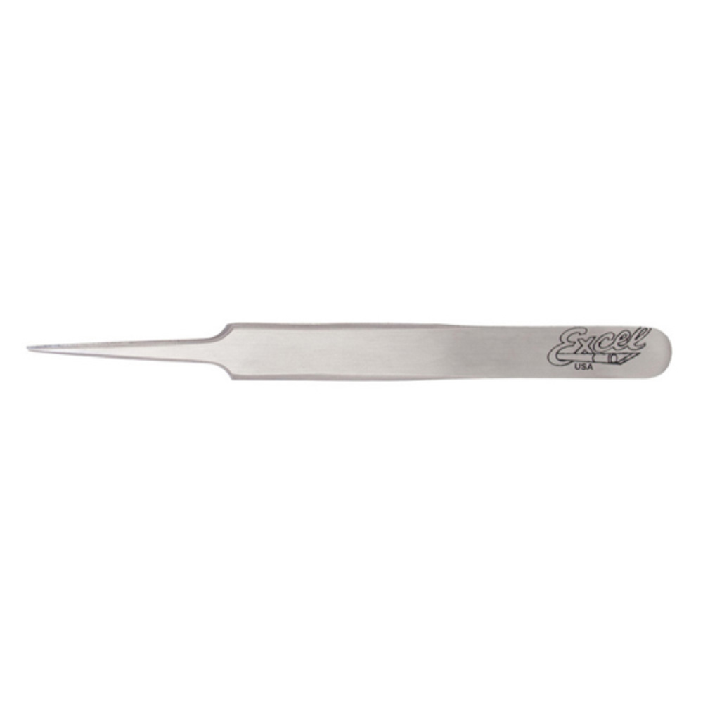 Excel Straight Fine-Point Tweezers, Polished