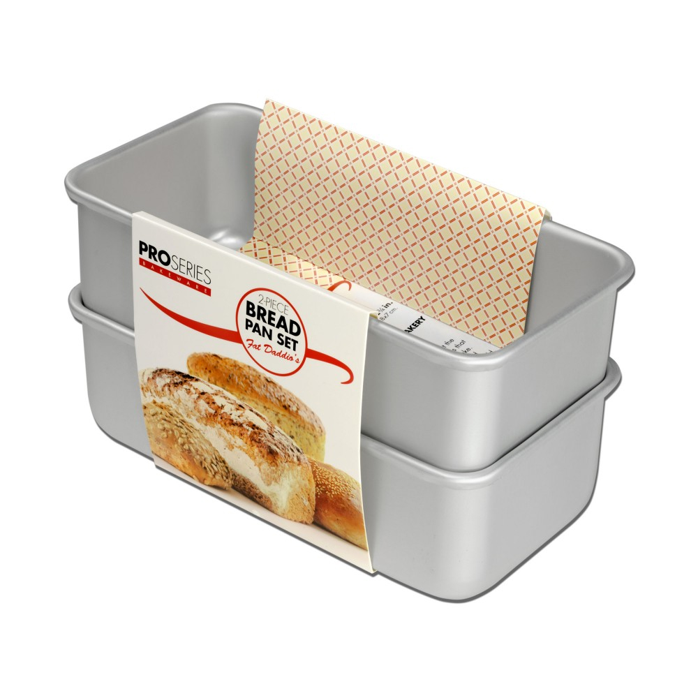 Fat Daddio's 2-Piece Bread Pan Set, 7-3/4" x 3-3/4" x 2-1/2" High